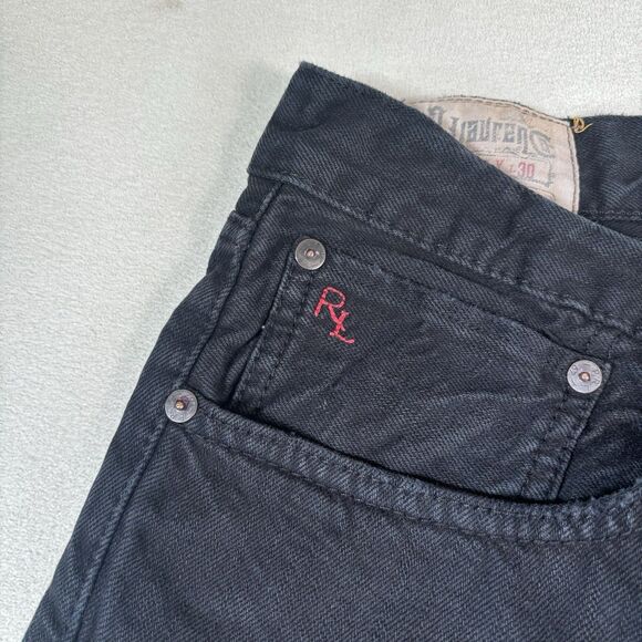 Polo Ralph Lauren Mens Dark Black Hampton Straight Leg Denim Jeans 35x30 - Picture 6 of 10